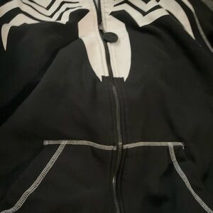 Hot Topic Black and White Zip Up Sweater